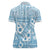 Blue Bula Fiji Women Polo Shirt Unique Masi Tapa Pattern