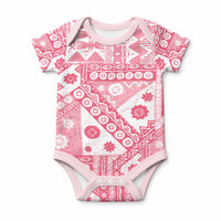 Pink Bula Fiji Baby Onesie Unique Masi Tapa Pattern LT14 Pink - Polynesian Pride