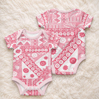 Pink Bula Fiji Baby Onesie Unique Masi Tapa Pattern LT14 - Polynesian Pride