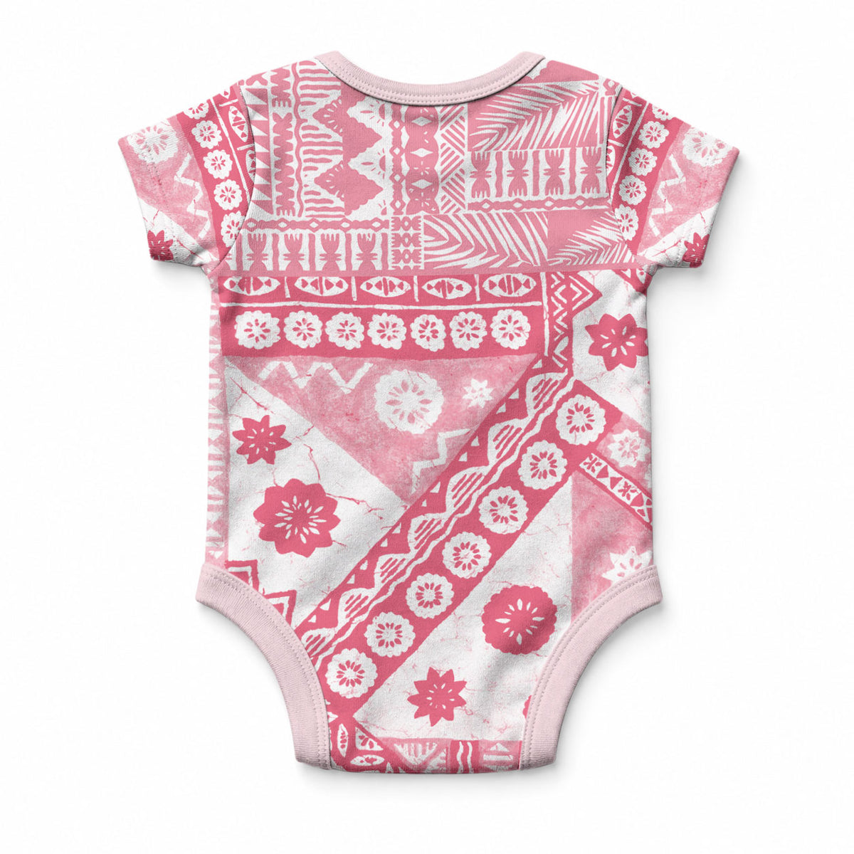 Pink Bula Fiji Baby Onesie Unique Masi Tapa Pattern LT14 - Polynesian Pride