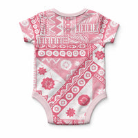 Pink Bula Fiji Baby Onesie Unique Masi Tapa Pattern LT14 - Polynesian Pride