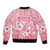 Pink Bula Fiji Bomber Jacket Unique Masi Tapa Pattern