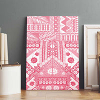 Pink Bula Fiji Canvas Wall Art Unique Masi Tapa Pattern