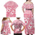 Pink Bula Fiji Family Matching Off Shoulder Maxi Dress and Hawaiian Shirt Unique Masi Tapa Pattern