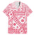 Pink Bula Fiji Family Matching Off Shoulder Maxi Dress and Hawaiian Shirt Unique Masi Tapa Pattern