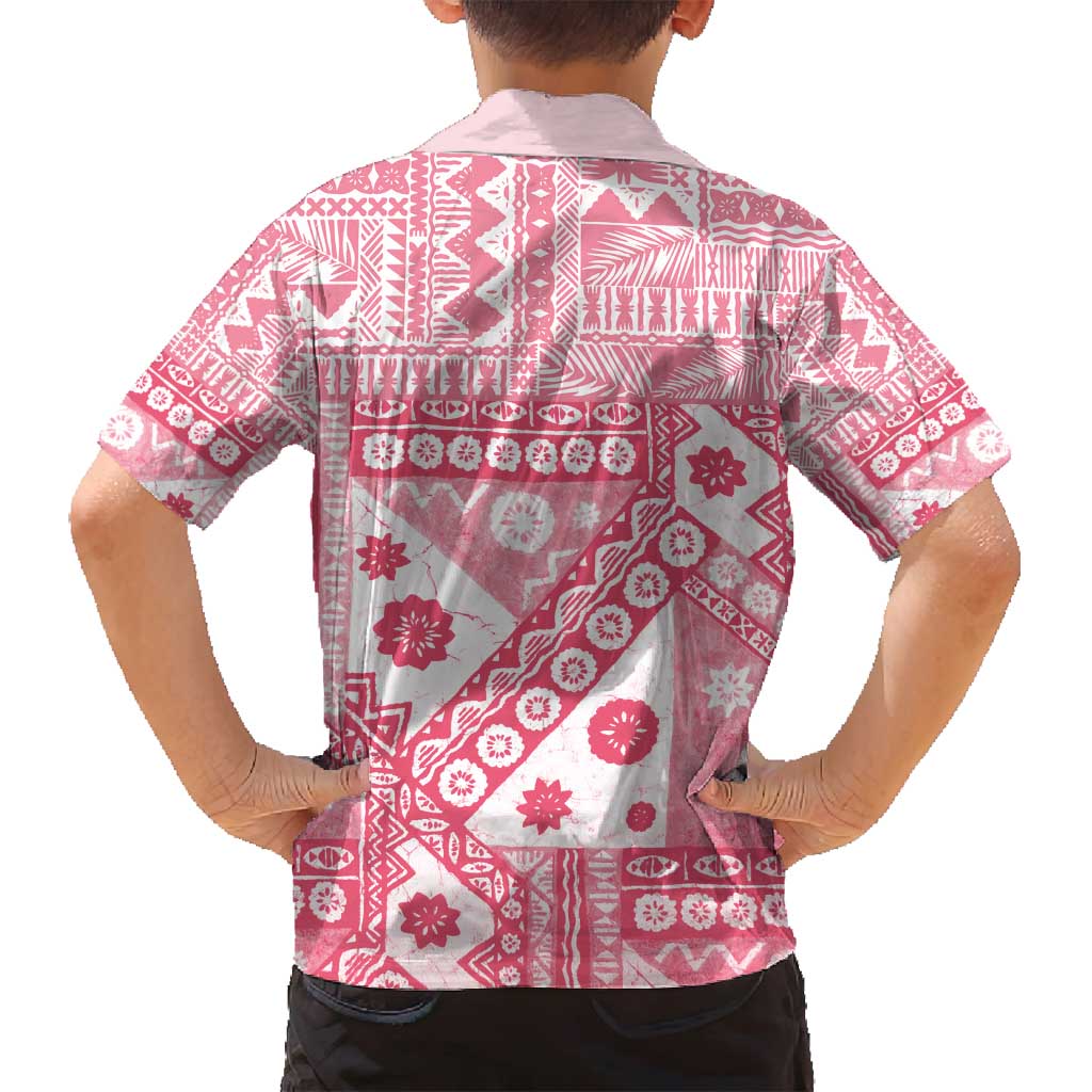 Pink Bula Fiji Family Matching Puletasi and Hawaiian Shirt Unique Masi Tapa Pattern