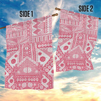 Pink Bula Fiji Garden Flag Unique Masi Tapa Pattern