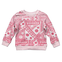 Pink Bula Fiji Kid Ugly Christmas Sweater Unique Masi Tapa Pattern