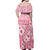 Pink Bula Fiji Off Shoulder Maxi Dress Unique Masi Tapa Pattern