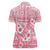 Pink Bula Fiji Women Polo Shirt Unique Masi Tapa Pattern