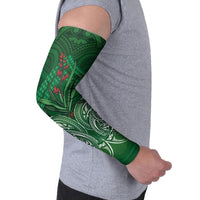 Rongoa Maori New Zealand Harakeke Arm Sleeves NZ Weaving Pattern Green LT14 - Polynesian Pride