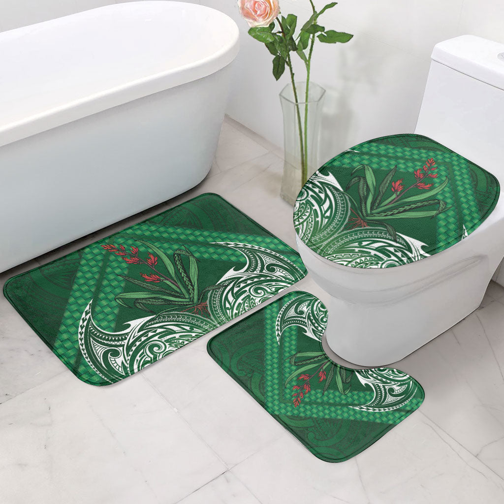 Rongoa Maori New Zealand Harakeke Bathroom Set NZ Weaving Pattern Green LT14 - Polynesian Pride
