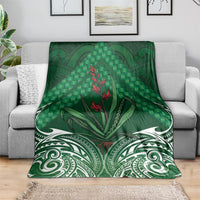 Rongoa Maori New Zealand Harakeke Blanket NZ Weaving Pattern Green LT14 - Polynesian Pride