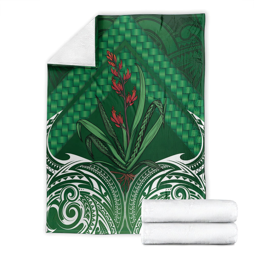 Rongoa Maori New Zealand Harakeke Blanket NZ Weaving Pattern Green LT14 - Polynesian Pride