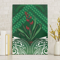 Rongoa Maori New Zealand Harakeke Canvas Wall Art NZ Weaving Pattern Green LT14 Without Frame Green - Polynesian Pride