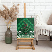 Rongoa Maori New Zealand Harakeke Canvas Wall Art NZ Weaving Pattern Green LT14 - Polynesian Pride