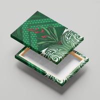 Rongoa Maori New Zealand Harakeke Canvas Wall Art NZ Weaving Pattern Green LT14 - Polynesian Pride