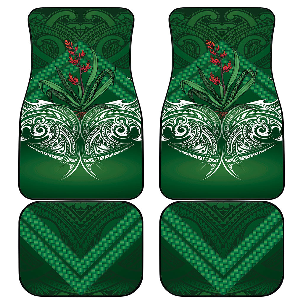 Rongoa Maori New Zealand Harakeke Car Mats NZ Weaving Pattern Green LT14 - Polynesian Pride