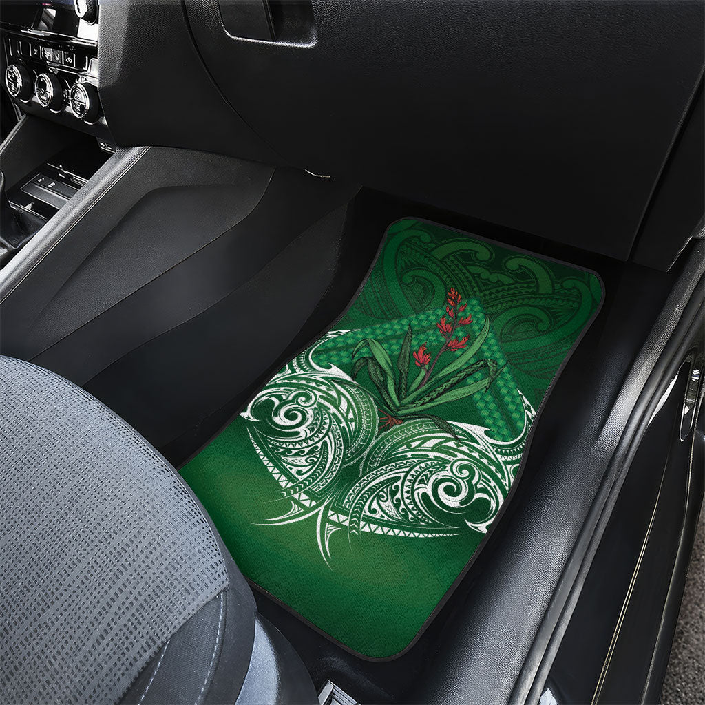 Rongoa Maori New Zealand Harakeke Car Mats NZ Weaving Pattern Green LT14 - Polynesian Pride