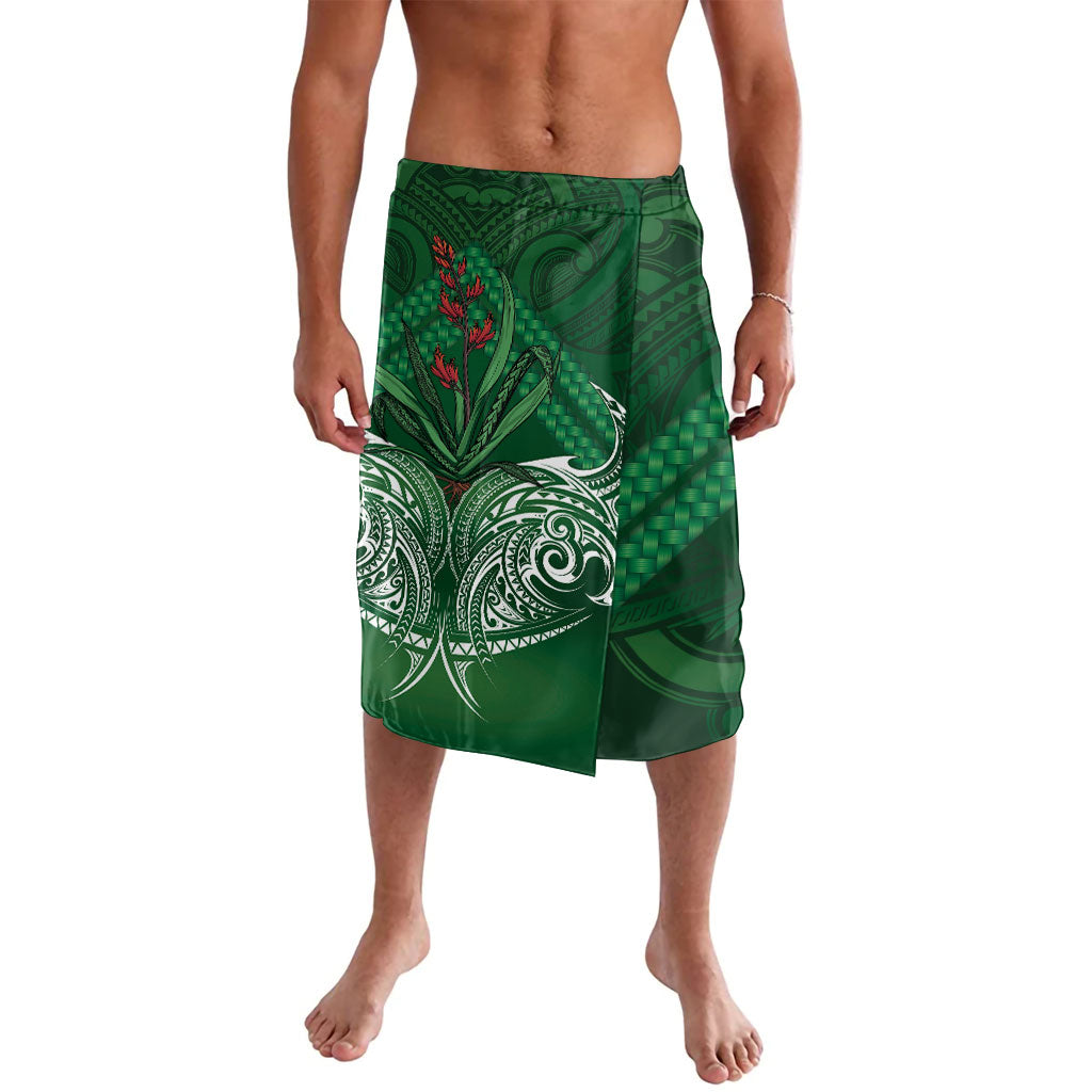 Rongoa Maori New Zealand Harakeke Lavalava NZ Weaving Pattern Green LT14 Green - Polynesian Pride