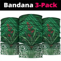 Rongoa Maori New Zealand Harakeke Neck Gaiter NZ Weaving Pattern Green LT14 package One Size: 25*50cm Green - Polynesian Pride