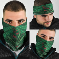 Rongoa Maori New Zealand Harakeke Neck Gaiter NZ Weaving Pattern Green LT14 - Polynesian Pride