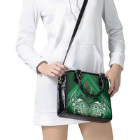 Rongoa Maori New Zealand Harakeke Shoulder Handbag NZ Weaving Pattern Green LT14 - Polynesian Pride