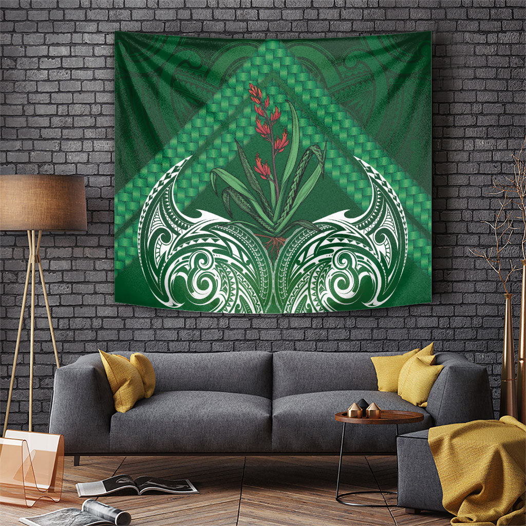 Rongoa Maori New Zealand Harakeke Tapestry NZ Weaving Pattern Green LT14 Green - Polynesian Pride
