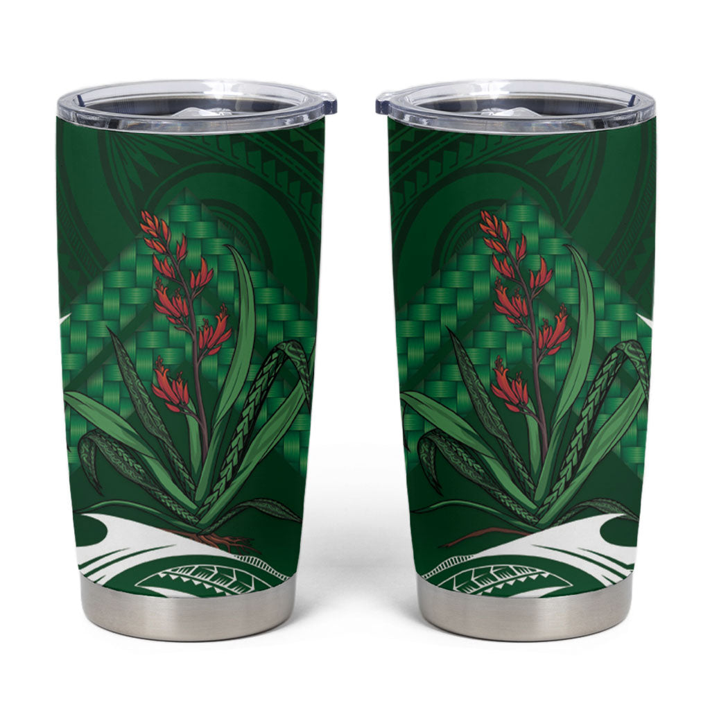 Rongoa Maori New Zealand Harakeke Tumbler Cup NZ Weaving Pattern Green LT14 Green - Polynesian Pride