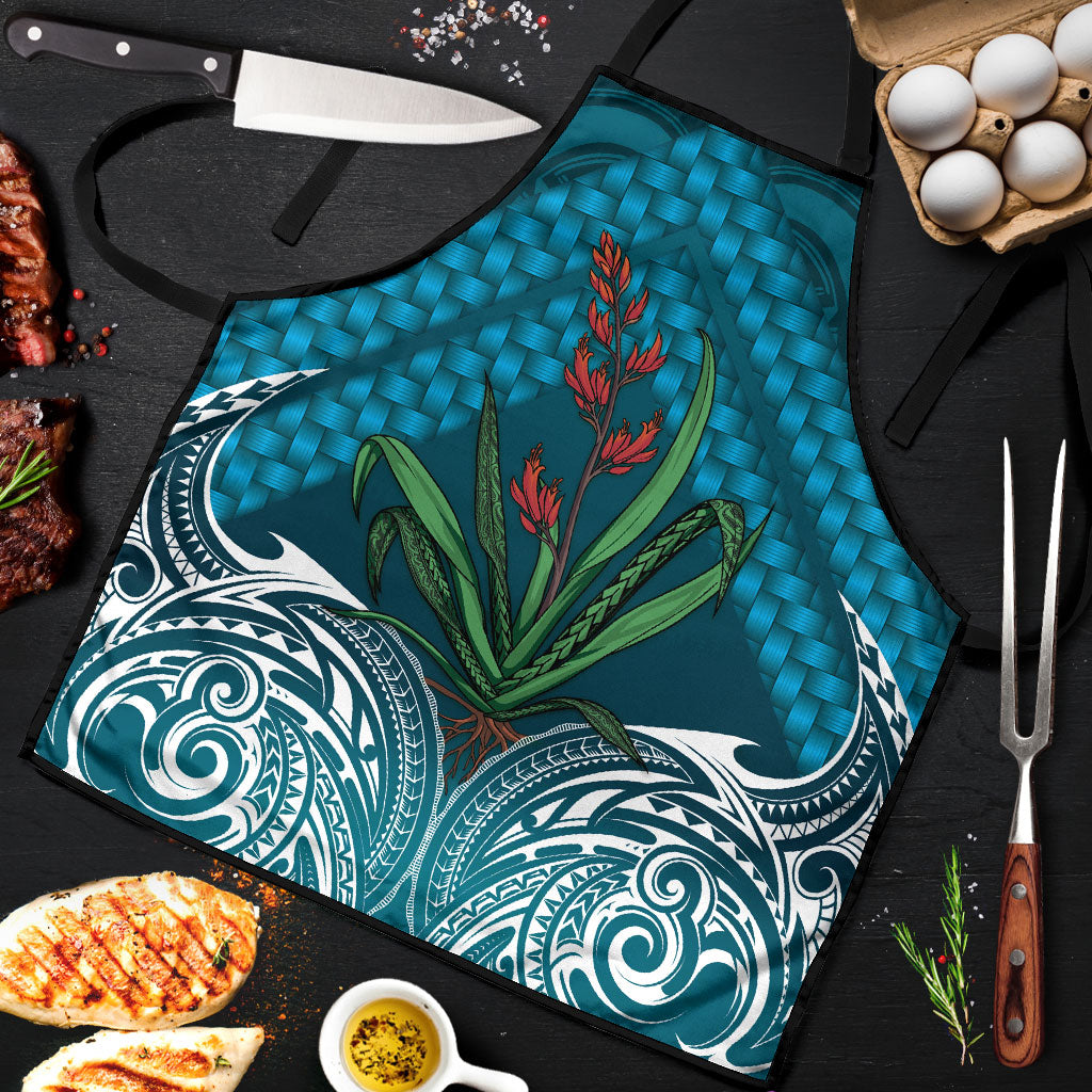 Rongoa Maori New Zealand Harakeke Apron NZ Weaving Pattern Dark Teal LT14 Dark Teal - Polynesian Pride