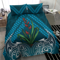 Rongoa Maori New Zealand Harakeke Bedding Set NZ Weaving Pattern Dark Teal LT14 - Polynesian Pride