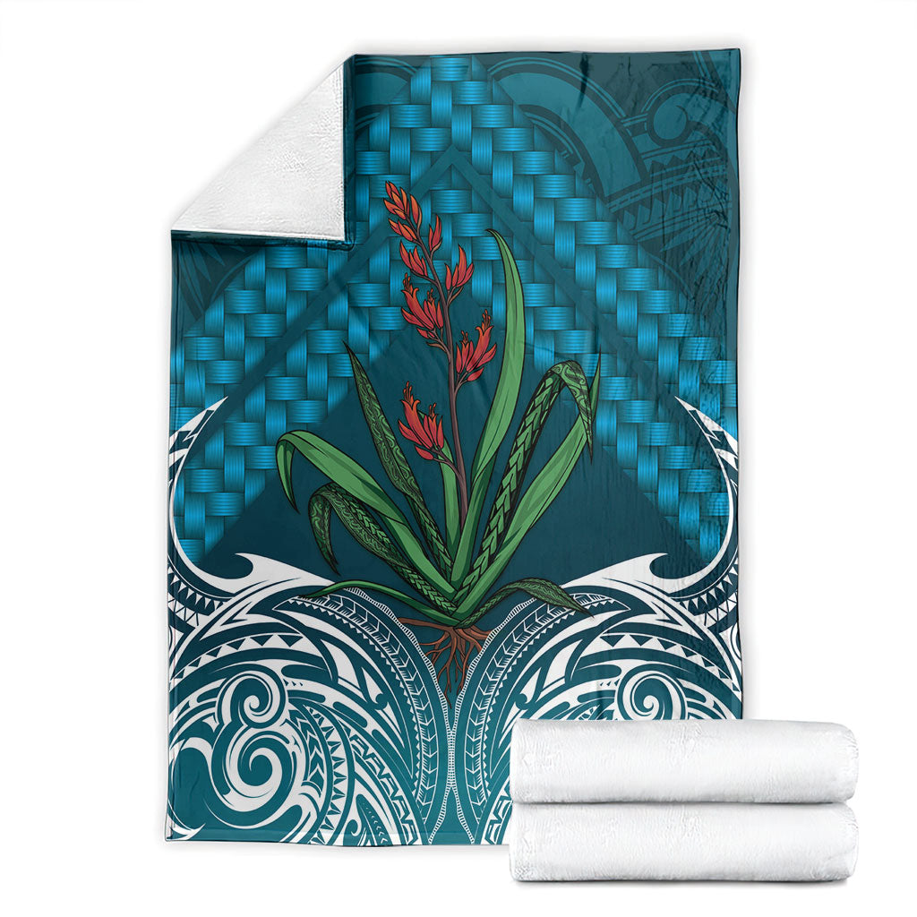 Rongoa Maori New Zealand Harakeke Blanket NZ Weaving Pattern Dark Teal LT14 - Polynesian Pride