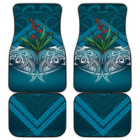 Rongoa Maori New Zealand Harakeke Car Mats NZ Weaving Pattern Dark Teal LT14 - Polynesian Pride