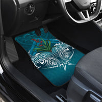 Rongoa Maori New Zealand Harakeke Car Mats NZ Weaving Pattern Dark Teal LT14 - Polynesian Pride