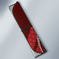Rongoa Maori New Zealand Harakeke Auto Sun Shade NZ Weaving Pattern Red LT14 - Polynesian Pride