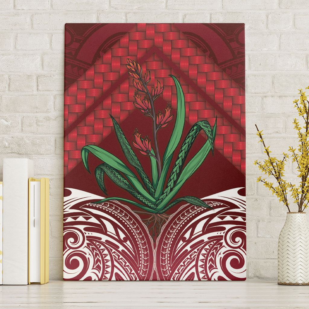 Rongoa Maori New Zealand Harakeke Canvas Wall Art NZ Weaving Pattern Red LT14 Without Frame Red - Polynesian Pride