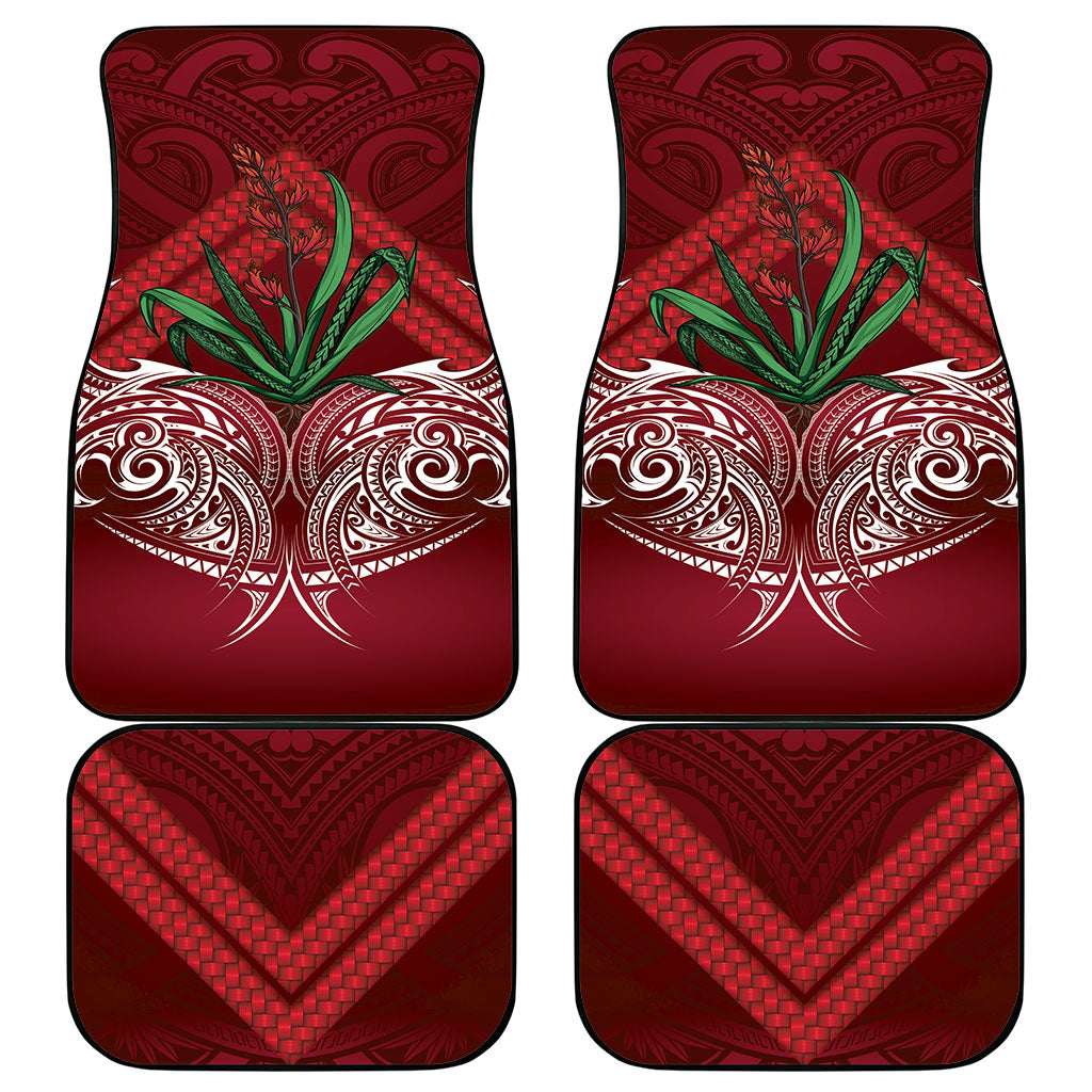 Rongoa Maori New Zealand Harakeke Car Mats NZ Weaving Pattern Red LT14 - Polynesian Pride
