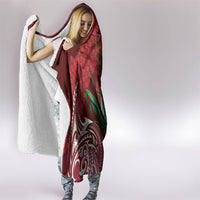 Rongoa Maori New Zealand Harakeke Hooded Blanket NZ Weaving Pattern Red LT14 - Polynesian Pride