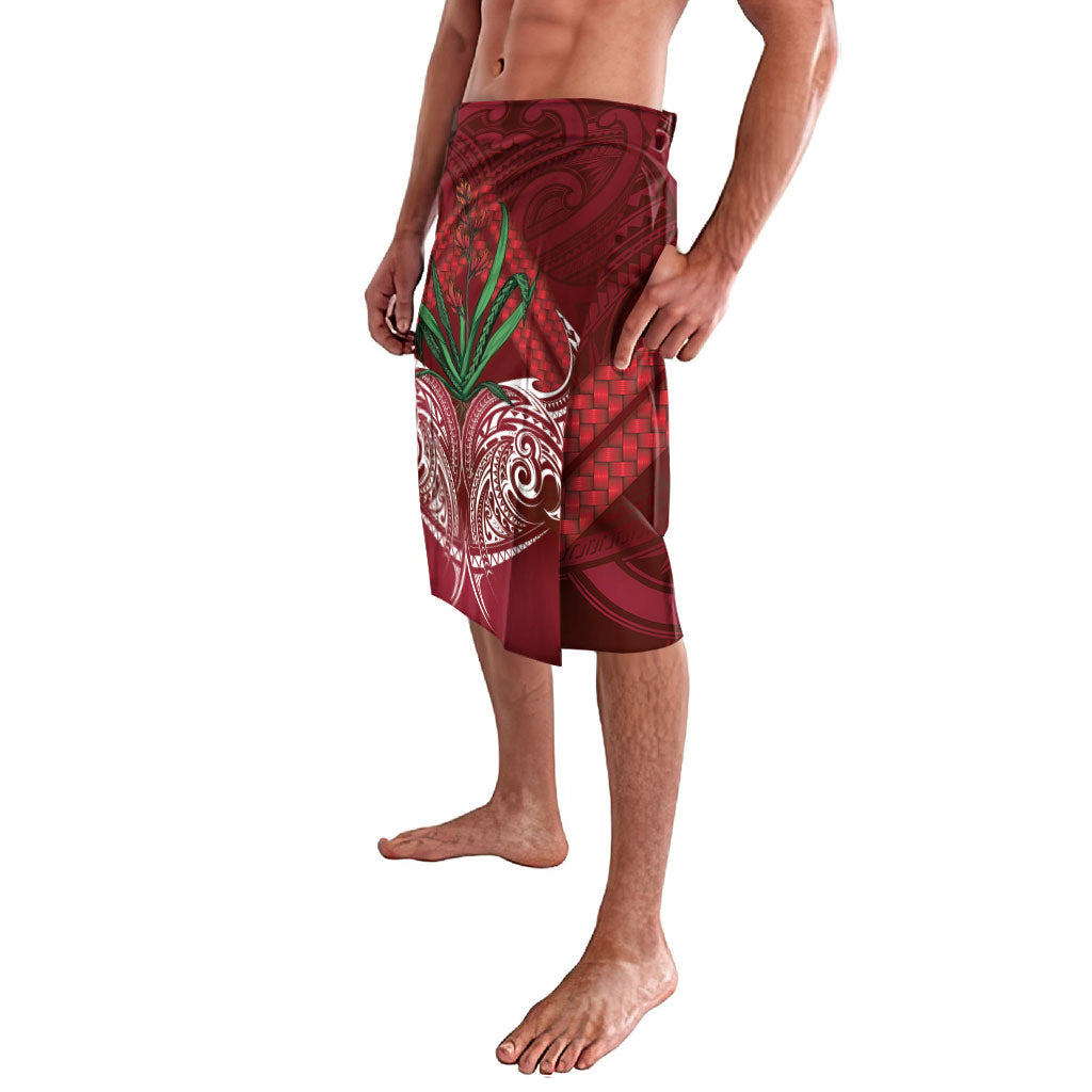 Rongoa Maori New Zealand Harakeke Lavalava NZ Weaving Pattern Red LT14 - Polynesian Pride