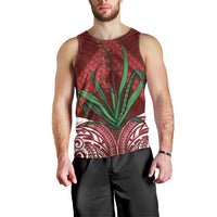 Rongoa Maori New Zealand Harakeke Men Tank Top NZ Weaving Pattern Red LT14 - Polynesian Pride