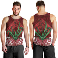 Rongoa Maori New Zealand Harakeke Men Tank Top NZ Weaving Pattern Red LT14 - Polynesian Pride