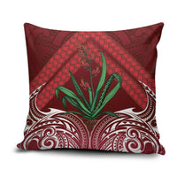 Rongoa Maori New Zealand Harakeke Pillow Cover NZ Weaving Pattern Red LT14 Red - Polynesian Pride