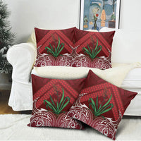 Rongoa Maori New Zealand Harakeke Pillow Cover NZ Weaving Pattern Red LT14 - Polynesian Pride