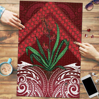 Rongoa Maori New Zealand Harakeke Puzzle NZ Weaving Pattern Red LT14 Red - Polynesian Pride