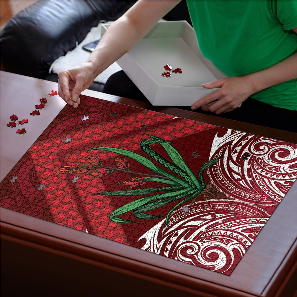 Rongoa Maori New Zealand Harakeke Puzzle NZ Weaving Pattern Red LT14 - Polynesian Pride