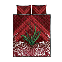 Rongoa Maori New Zealand Harakeke Quilt Bed Set NZ Weaving Pattern Red LT14 - Polynesian Pride
