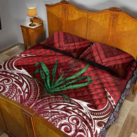 Rongoa Maori New Zealand Harakeke Quilt Bed Set NZ Weaving Pattern Red LT14 - Polynesian Pride