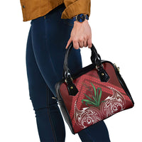 Rongoa Maori New Zealand Harakeke Shoulder Handbag NZ Weaving Pattern Red LT14 - Polynesian Pride