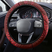 Rongoa Maori New Zealand Harakeke Steering Wheel Cover NZ Weaving Pattern Red LT14 - Polynesian Pride