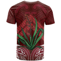Rongoa Maori New Zealand Harakeke T Shirt NZ Weaving Pattern Red LT14 - Polynesian Pride